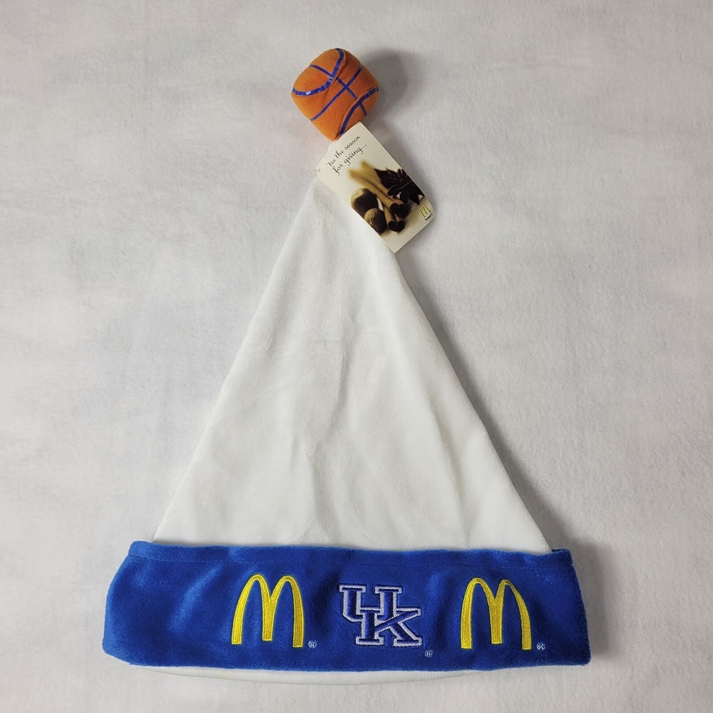 UK Kentucky Wildcats Basketball McDonald's Blue Santa Hat Brown Ball NWT